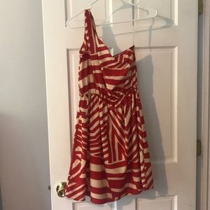 One shoulder geometric dress